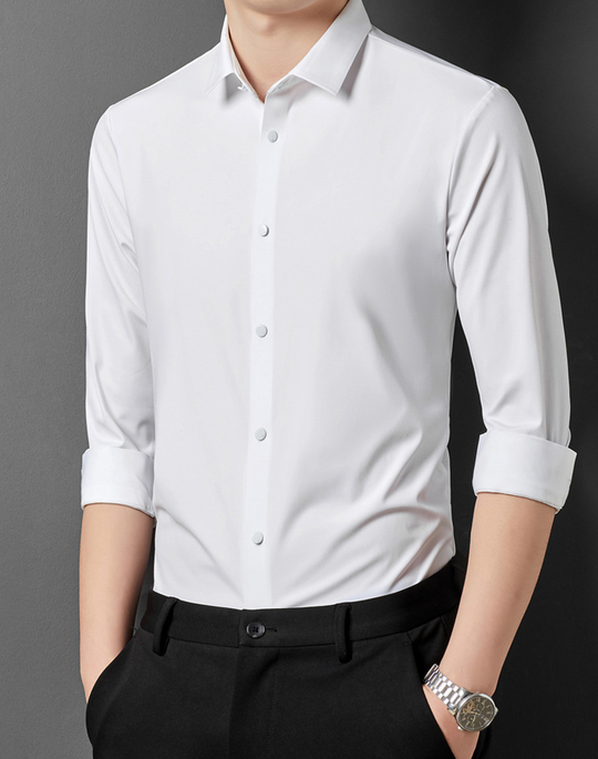 Camicia da uomo elasticizzata, traspirante e senza stiro
