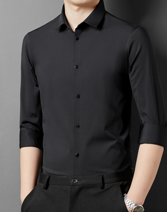 Camicia da uomo elasticizzata, traspirante e senza stiro