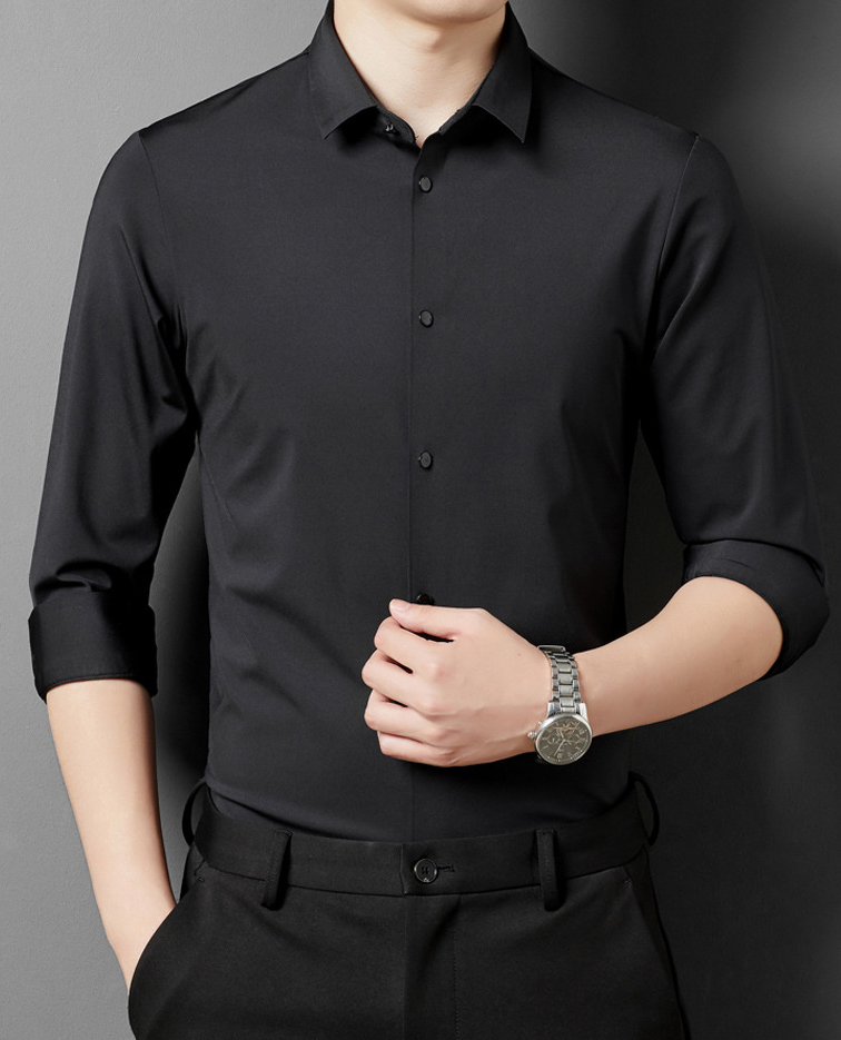 Camicia da uomo elasticizzata, traspirante e senza stiro