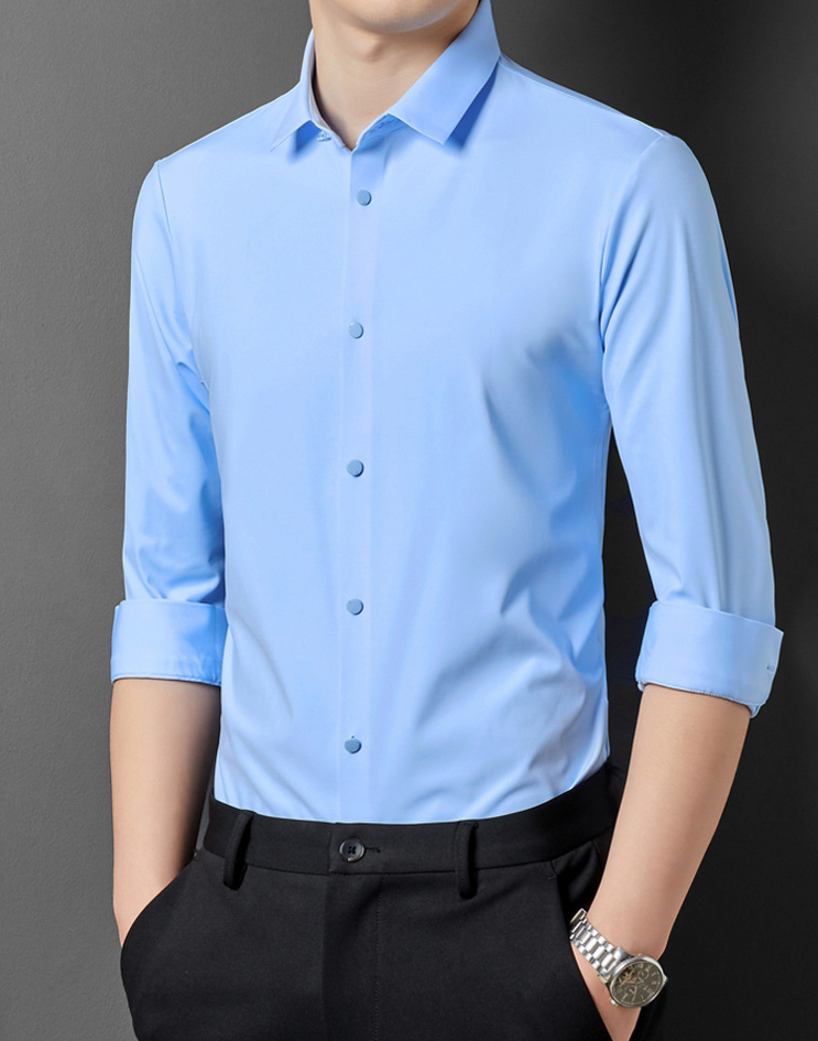 Camicia da uomo elasticizzata, traspirante e senza stiro