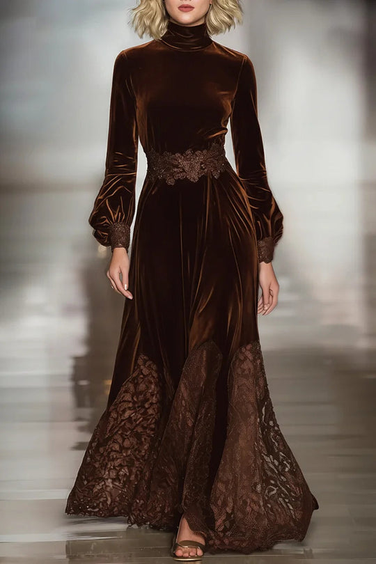 Serene™ | Abito lungo elegante con dettagli in pizzo