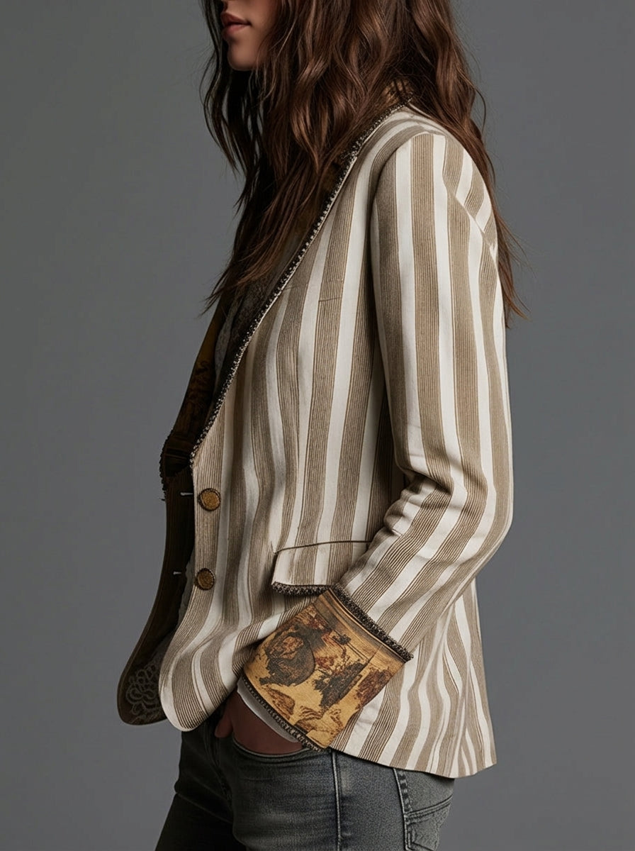Giulia™ | Blazer Boho a Righe