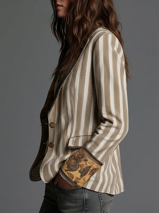 Giulia™ | Blazer Boho a Righe