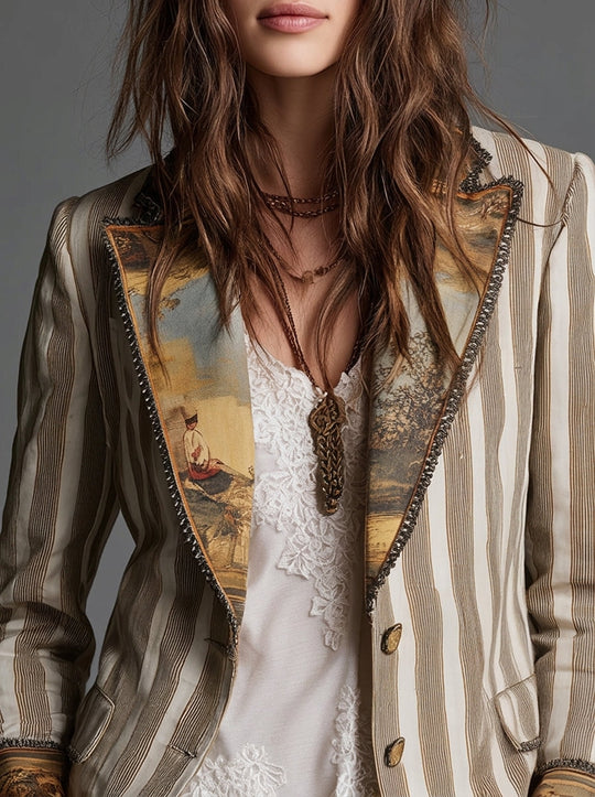 Giulia™ | Blazer Boho a Righe