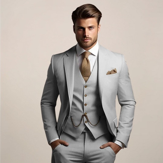 Completo da cerimonia uomo a tre pezzi con giacca, gilet e pantaloni
