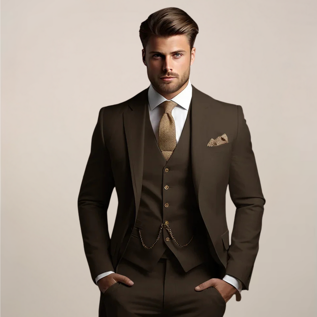 Completo da cerimonia uomo a tre pezzi con giacca, gilet e pantaloni