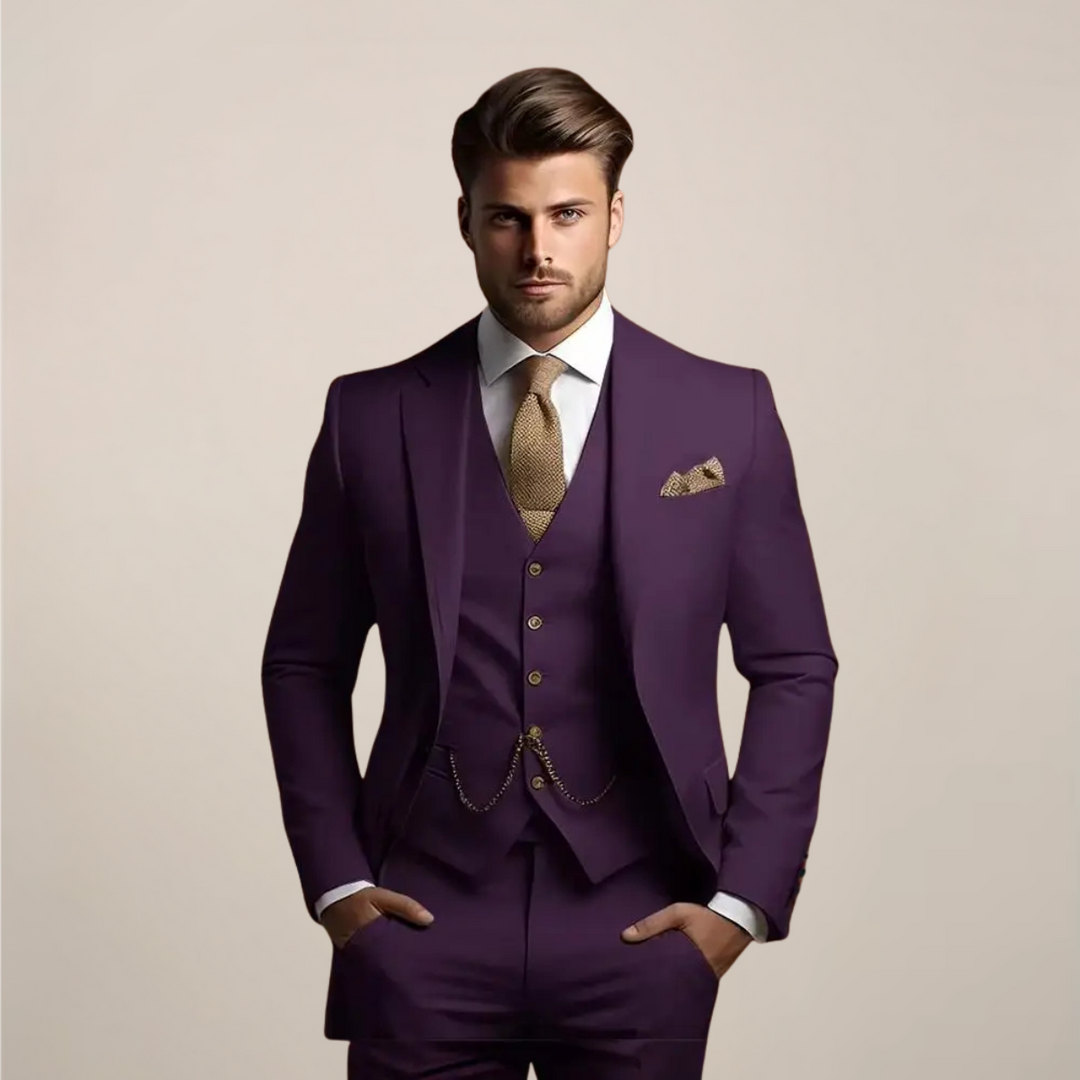 Completo da cerimonia uomo a tre pezzi con giacca, gilet e pantaloni