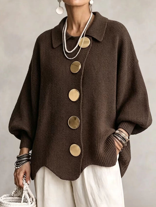Vittoria™ | Cardigan Oversize con Bottoni Dorati
