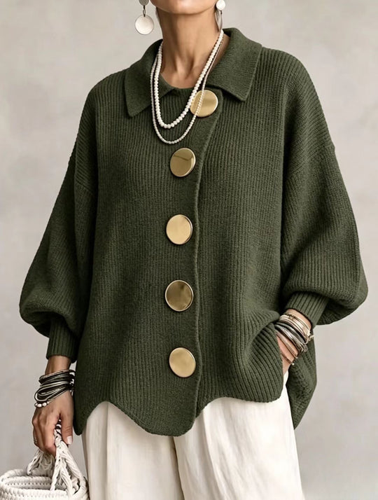 Vittoria™ | Cardigan Oversize con Bottoni Dorati