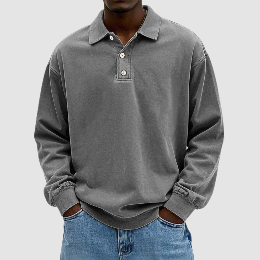 Maxime™ | Polo vintage da uomo a maniche lunghe