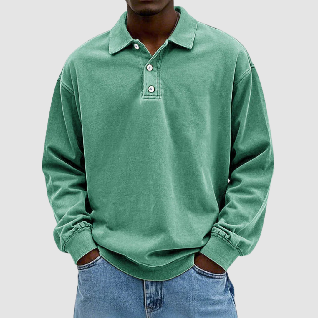 Maxime™ | Polo vintage da uomo a maniche lunghe