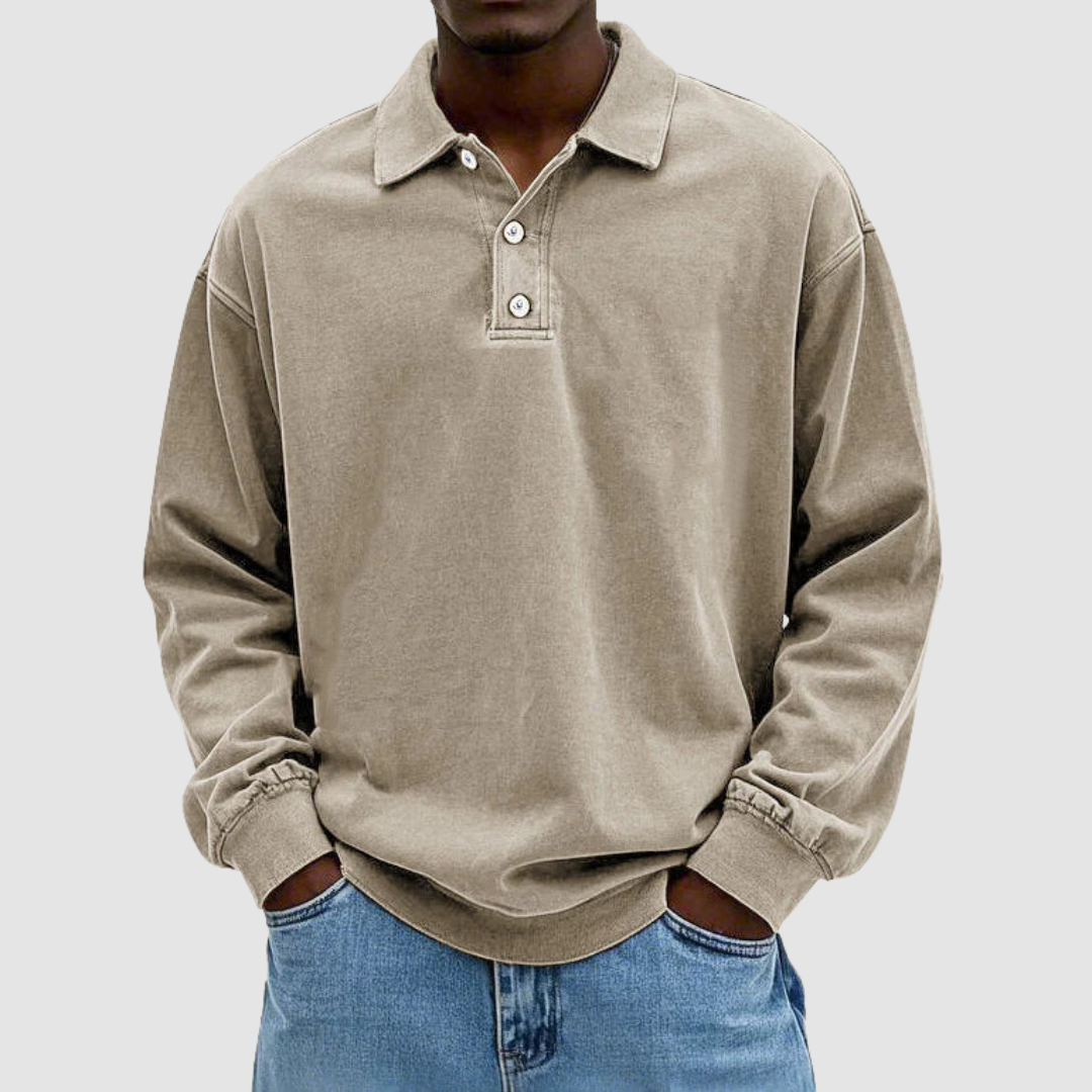 Maxime™ | Polo vintage da uomo a maniche lunghe
