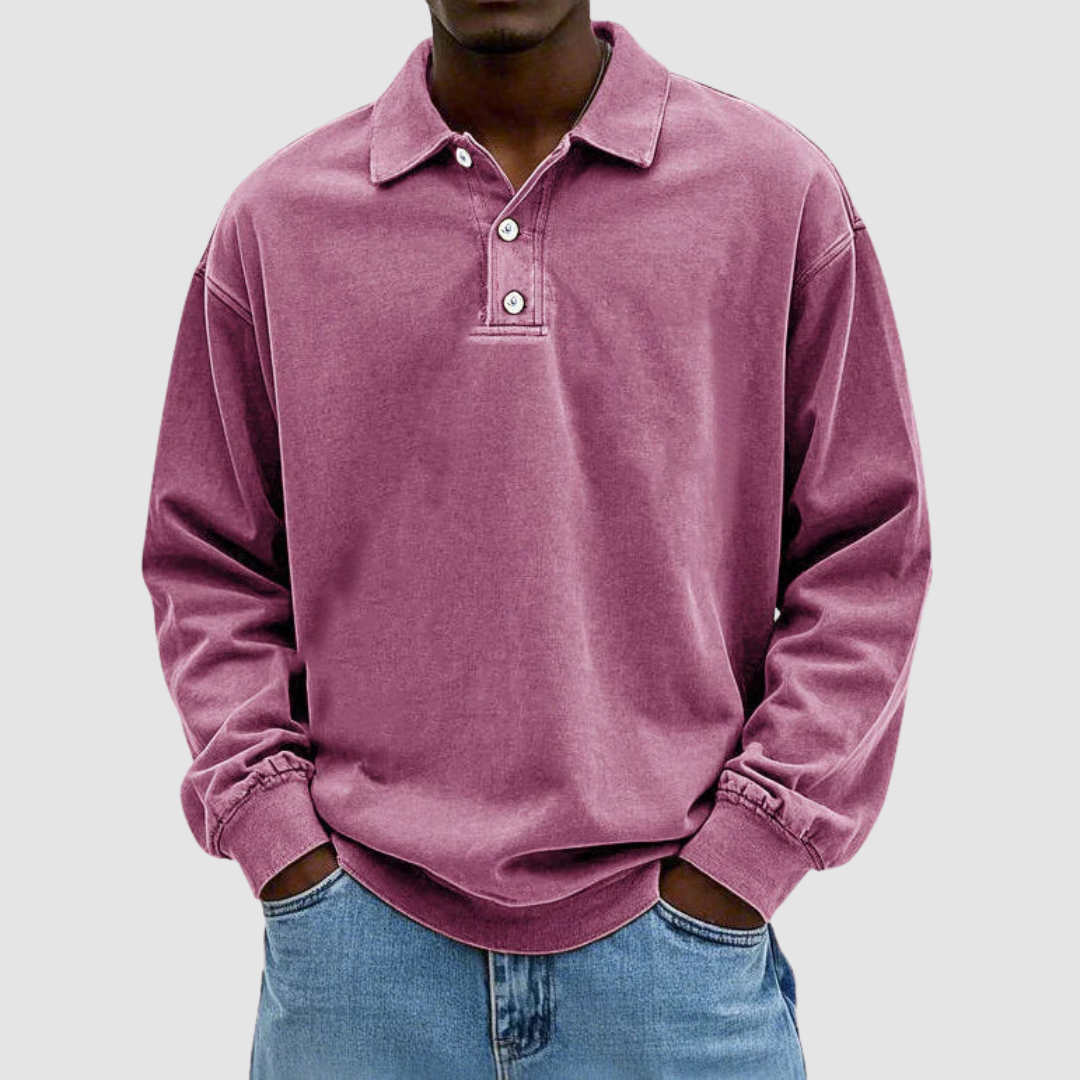 Maxime™ | Polo vintage da uomo a maniche lunghe