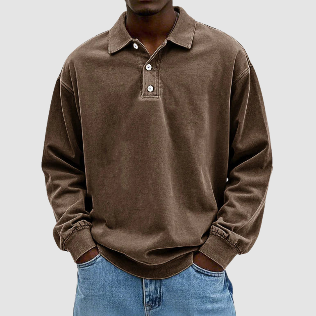 Maxime™ | Polo vintage da uomo a maniche lunghe