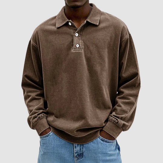 Maxime™ | Polo vintage da uomo a maniche lunghe