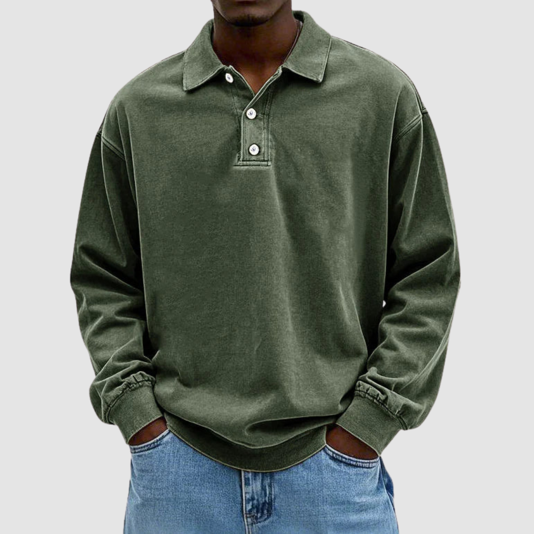 Maxime™ | Polo vintage da uomo a maniche lunghe