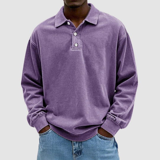 Maxime™ | Polo vintage da uomo a maniche lunghe