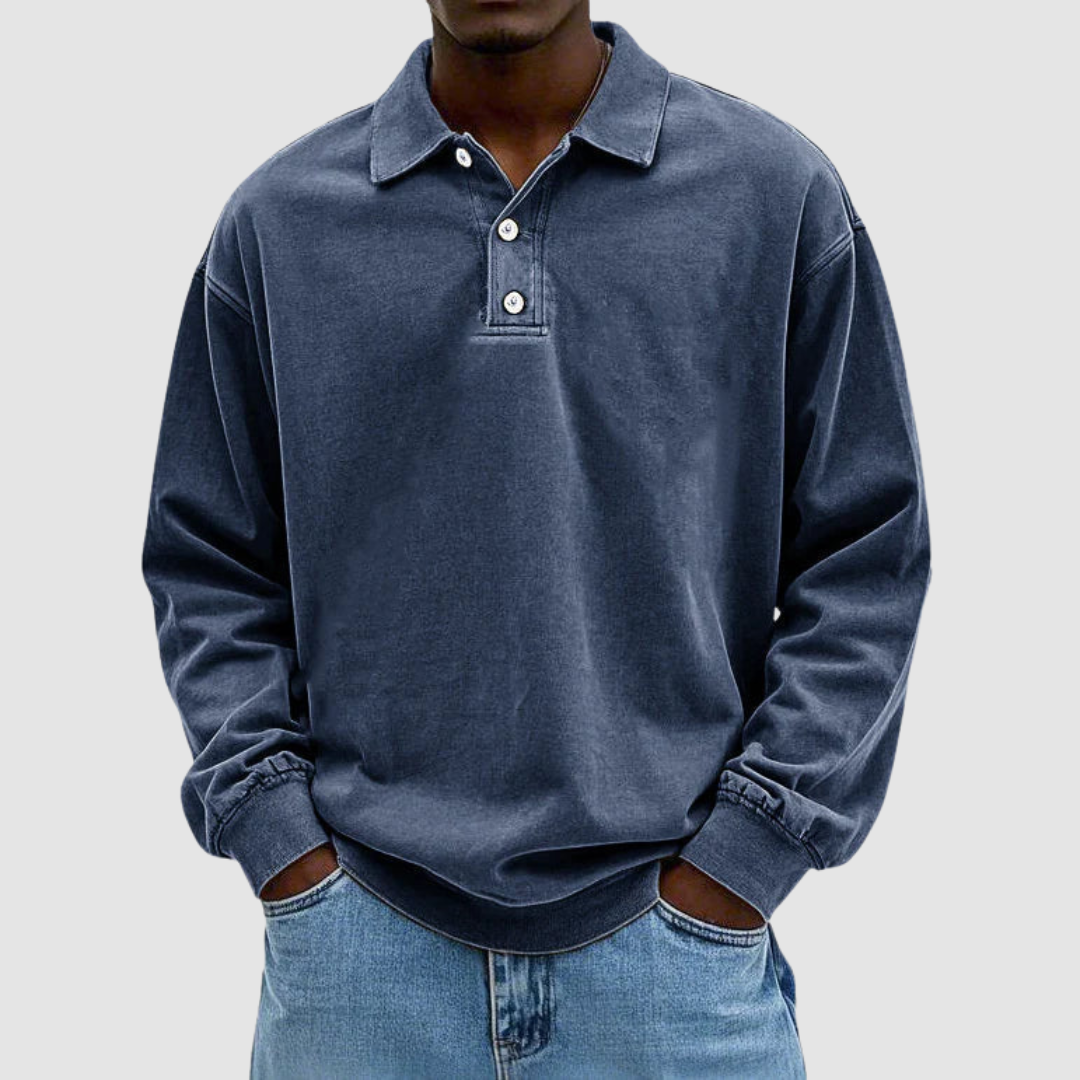 Maxime™ | Polo vintage da uomo a maniche lunghe