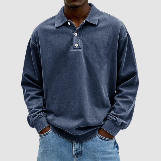 Maxime™ | Polo vintage da uomo a maniche lunghe