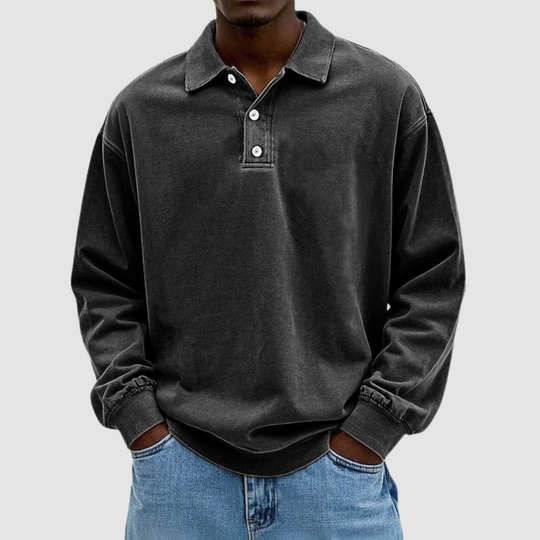 Maxime™ | Polo vintage da uomo a maniche lunghe