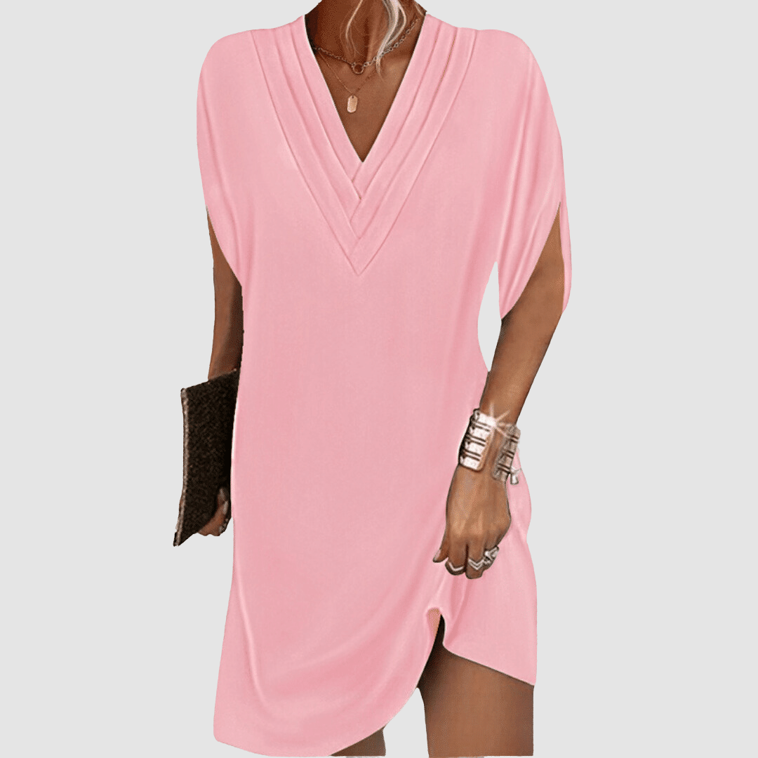 Alysa™ | Abito elegante con scollo a V e mezze maniche
