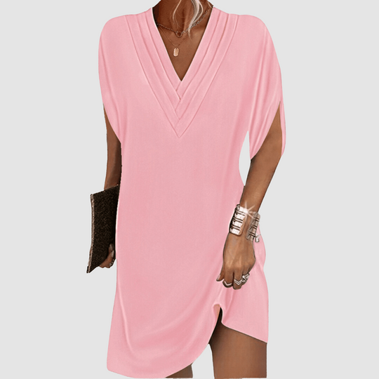 Alysa™ | Abito elegante con scollo a V e mezze maniche