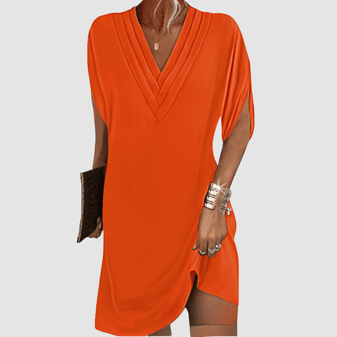 Alysa™ | Abito elegante con scollo a V e mezze maniche