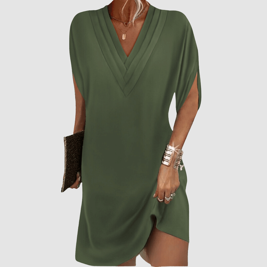 Alysa™ | Abito elegante con scollo a V e mezze maniche