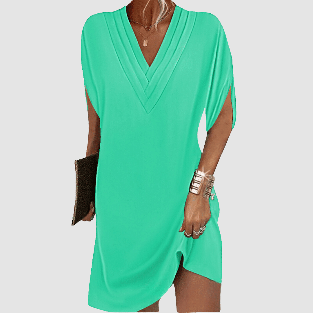 Alysa™ | Abito elegante con scollo a V e mezze maniche