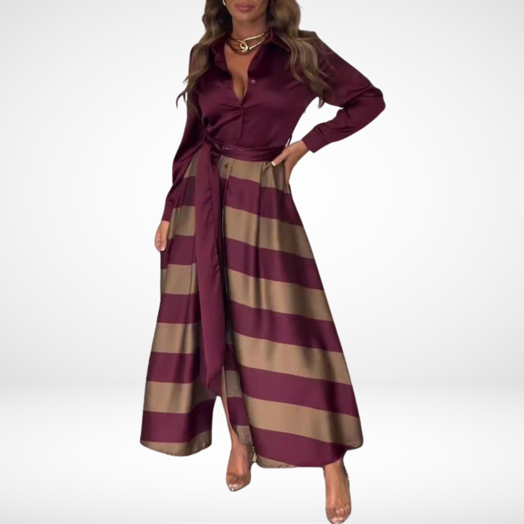 Yasmine™ | Abito lungo a righe
