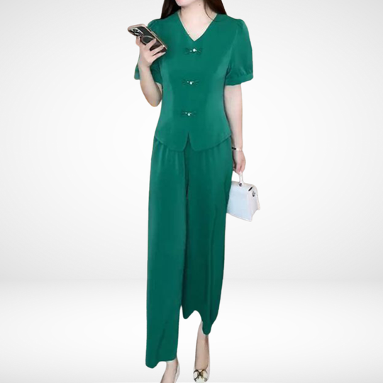 Elsie™ Elegant Short-Sleeve Two-Piece Set