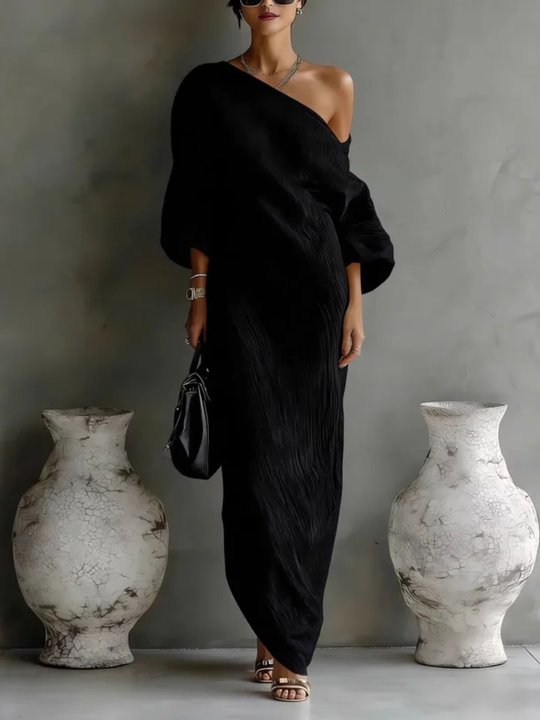 Nelle™ | Abito lungo elegante monospalla