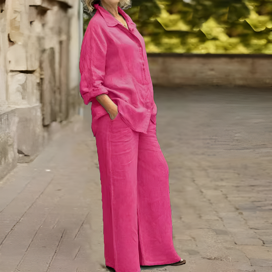 Lara™ | Completo in Lino con Camicia e Pantaloni