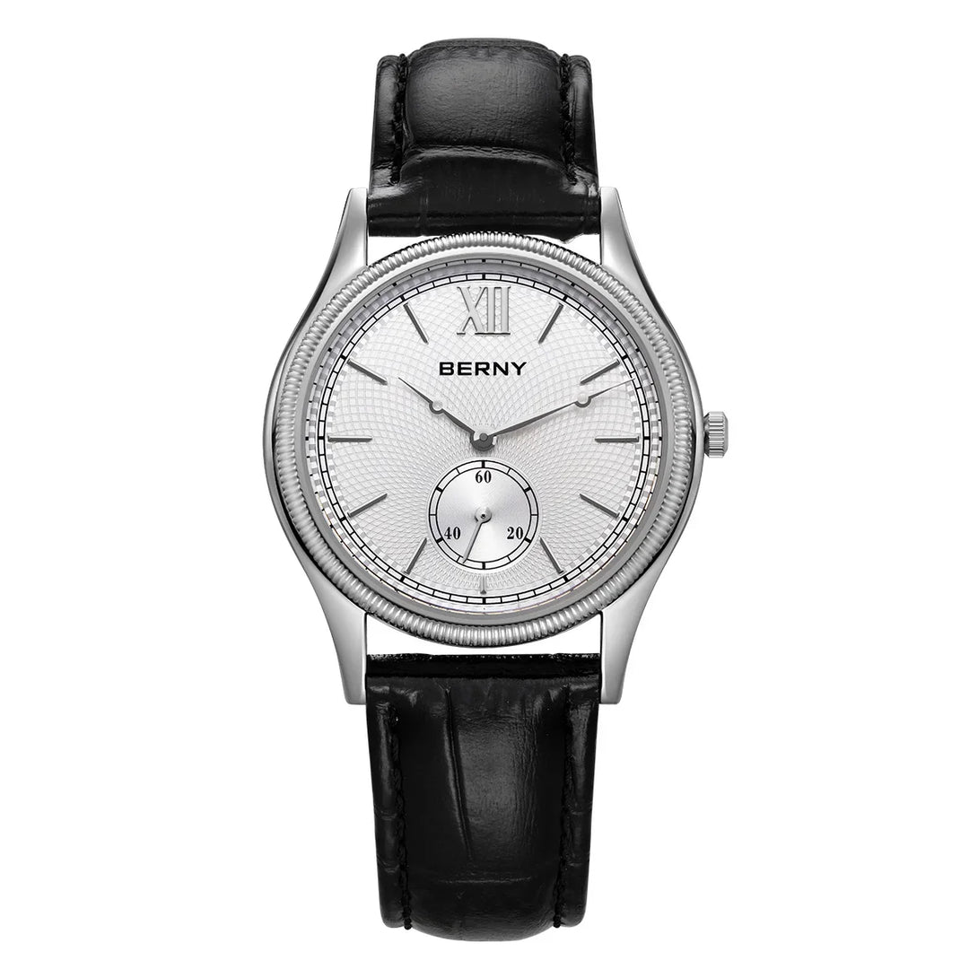Berny | Orologio classico da uomo con cinturino in pelle, 38 mm