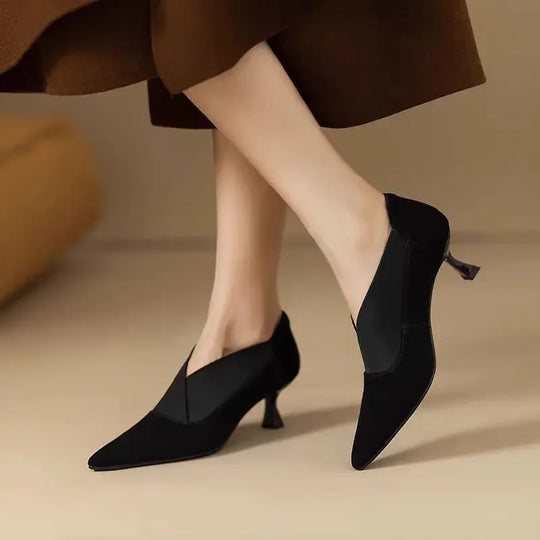 Luna | Scarpe con tacco effetto camoscio