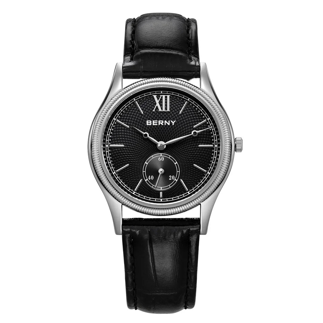 Berny | Orologio classico da uomo con cinturino in pelle, 38 mm