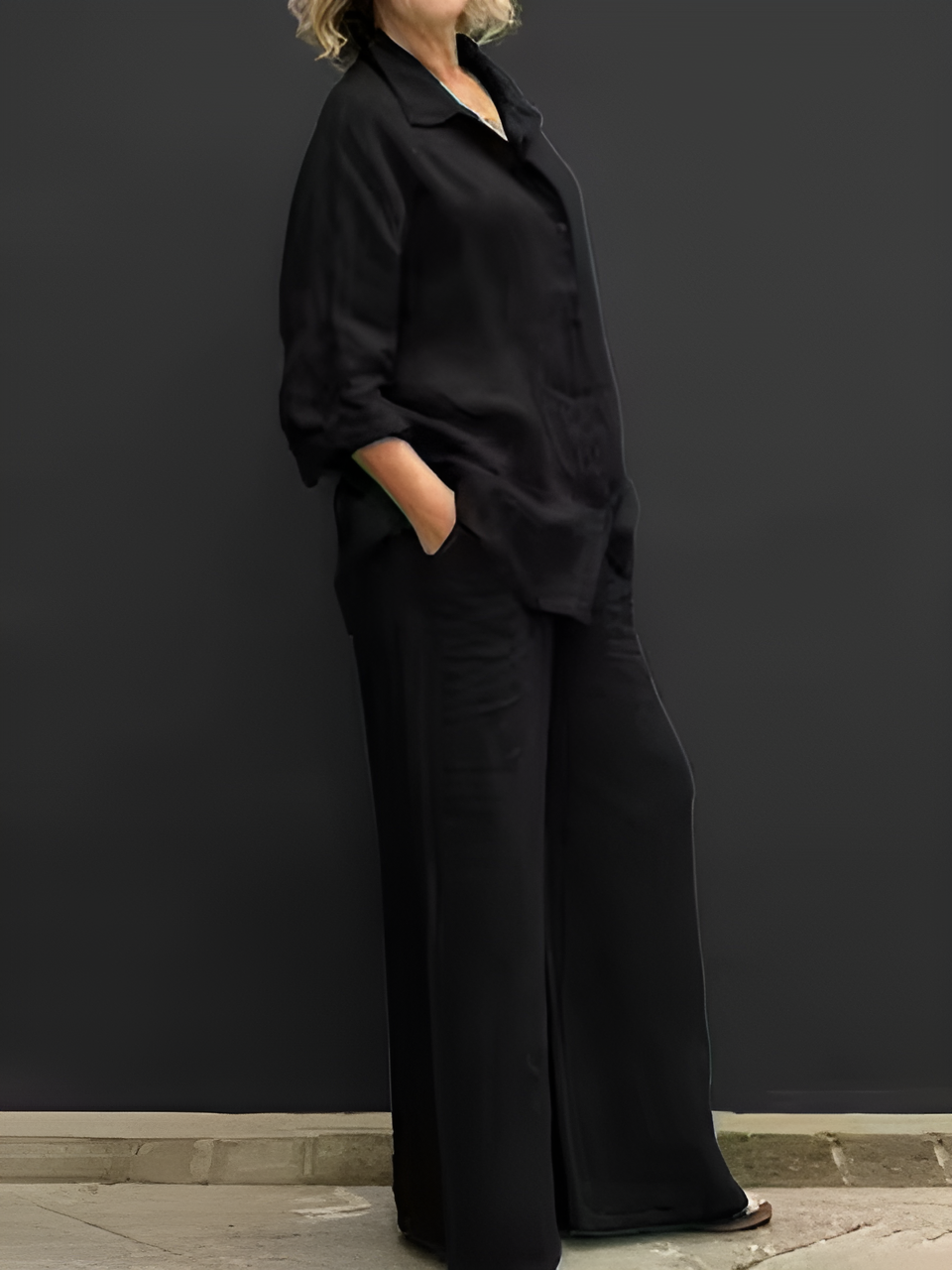 Lara™ | Completo in Lino con Camicia e Pantaloni