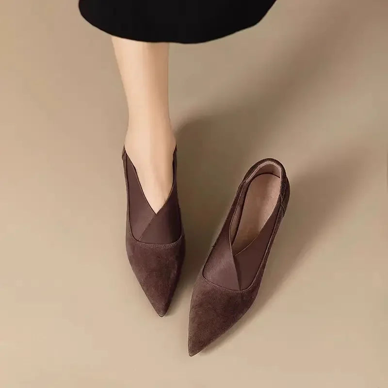 Luna | Scarpe con tacco effetto camoscio