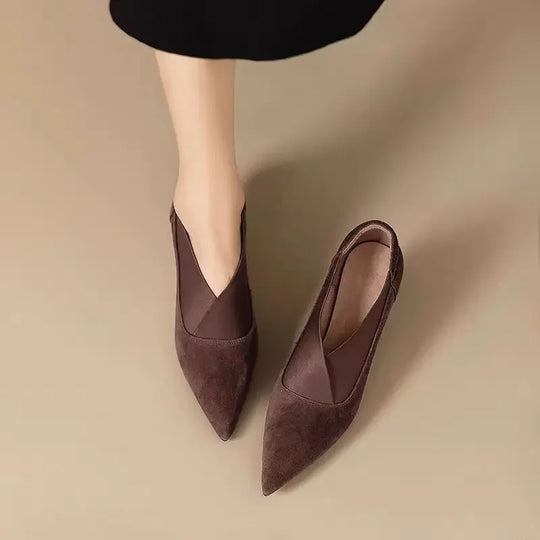 Luna | Scarpe con tacco effetto camoscio