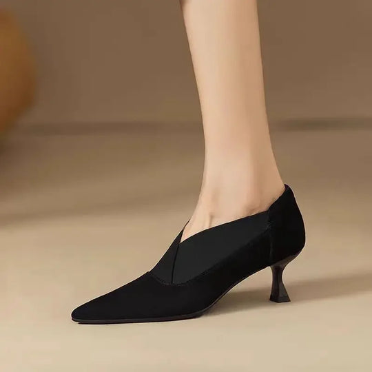 Luna | Scarpe con tacco effetto camoscio