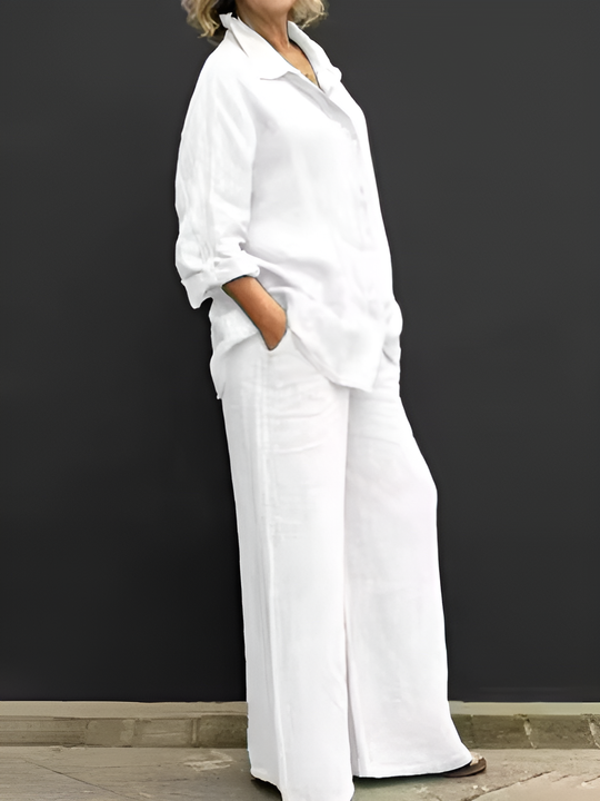 Lara™ | Completo in Lino con Camicia e Pantaloni