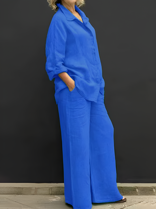 Lara™ | Completo in Lino con Camicia e Pantaloni