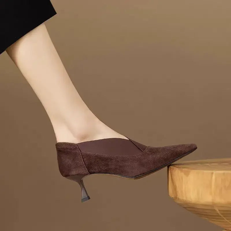 Luna | Scarpe con tacco effetto camoscio