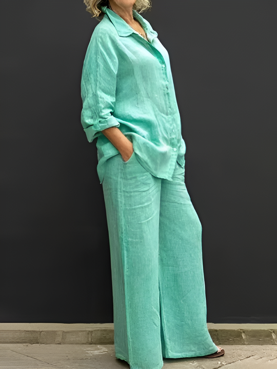 Lara™ | Completo in Lino con Camicia e Pantaloni