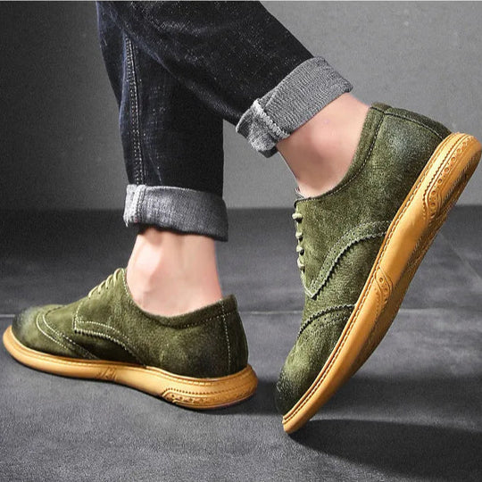 Santorini | Scarpe da uomo in camoscio con punta a coda di rondine