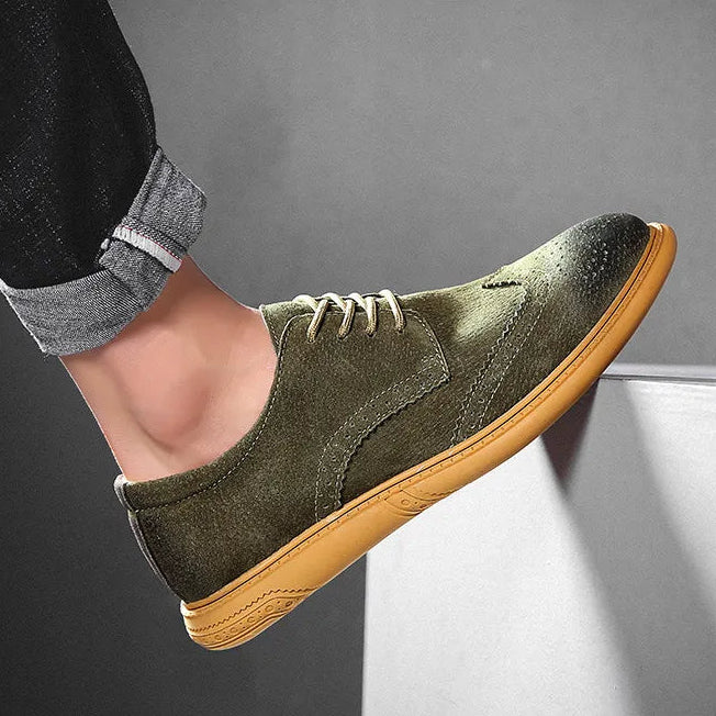Santorini | Scarpe da uomo in camoscio con punta a coda di rondine