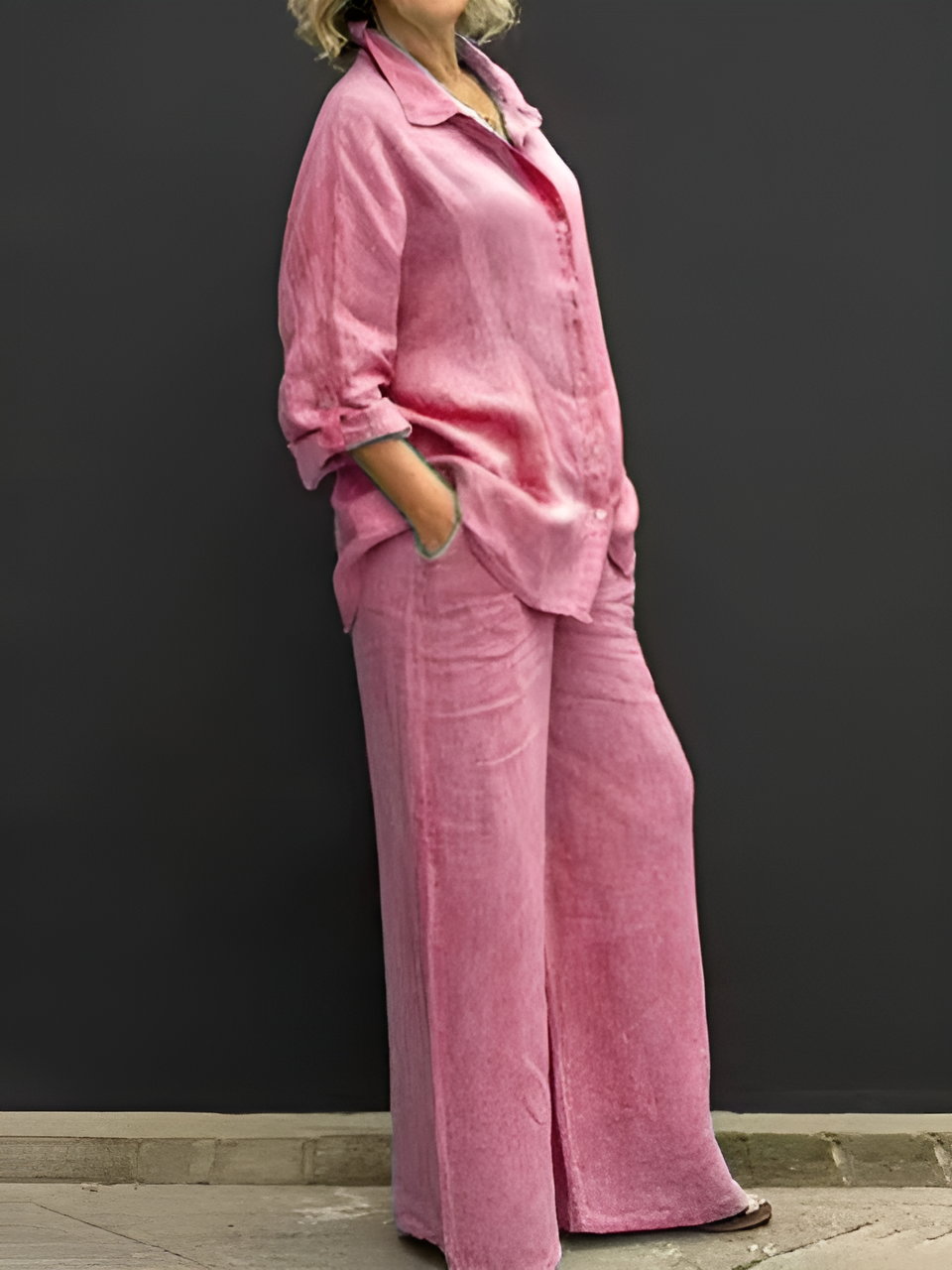 Lara™ | Completo in Lino con Camicia e Pantaloni