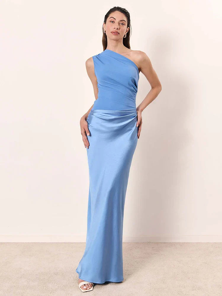 Seana™ | Abito lungo elegante monospalla
