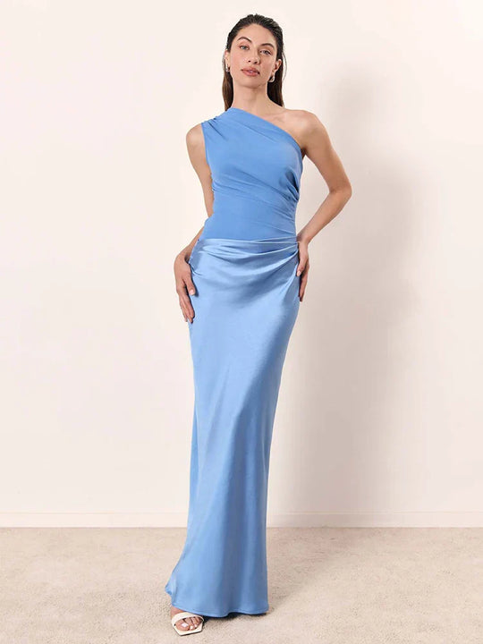 Seana™ | Abito lungo elegante monospalla