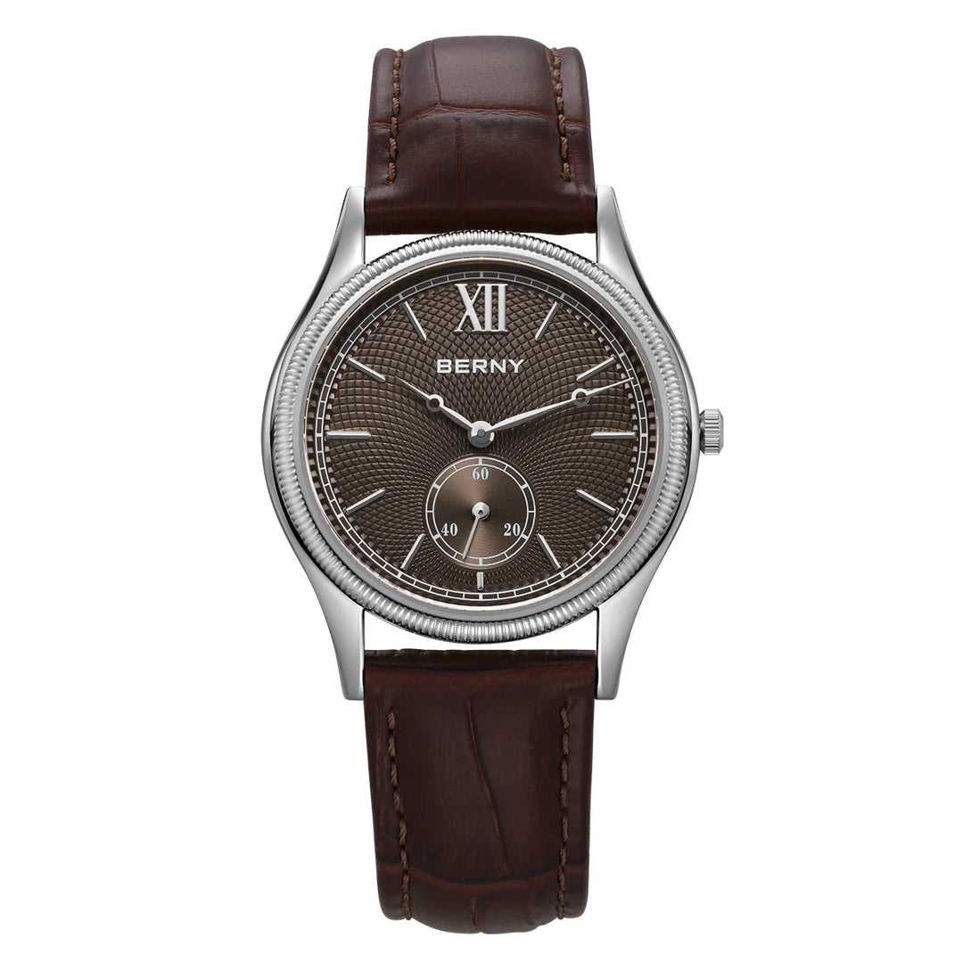 Berny | Orologio classico da uomo con cinturino in pelle, 38 mm
